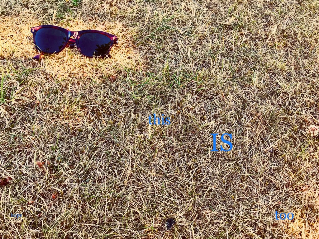 glasses on grass